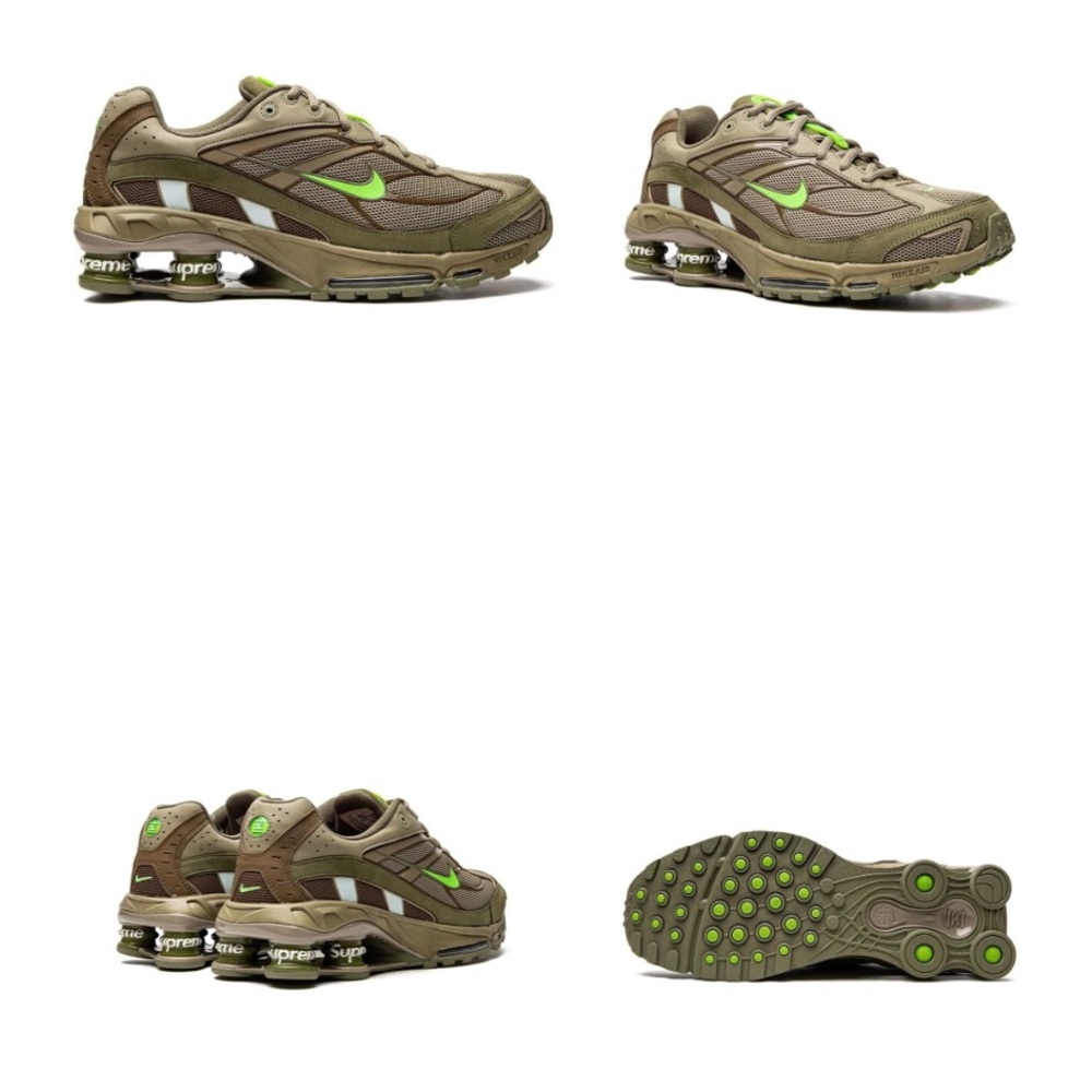 NWT SUPREME x Nike Shox Ride 2 Neutral Olive Sneaker Trainer Running Shoes & Box